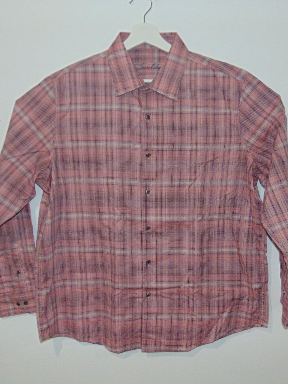 Tasso Elba Button Up Shirt Mens Sz XL PINK Check